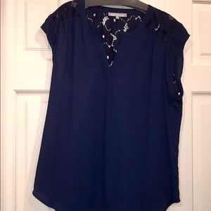 Beautiful lacy top in navy blue, with cami